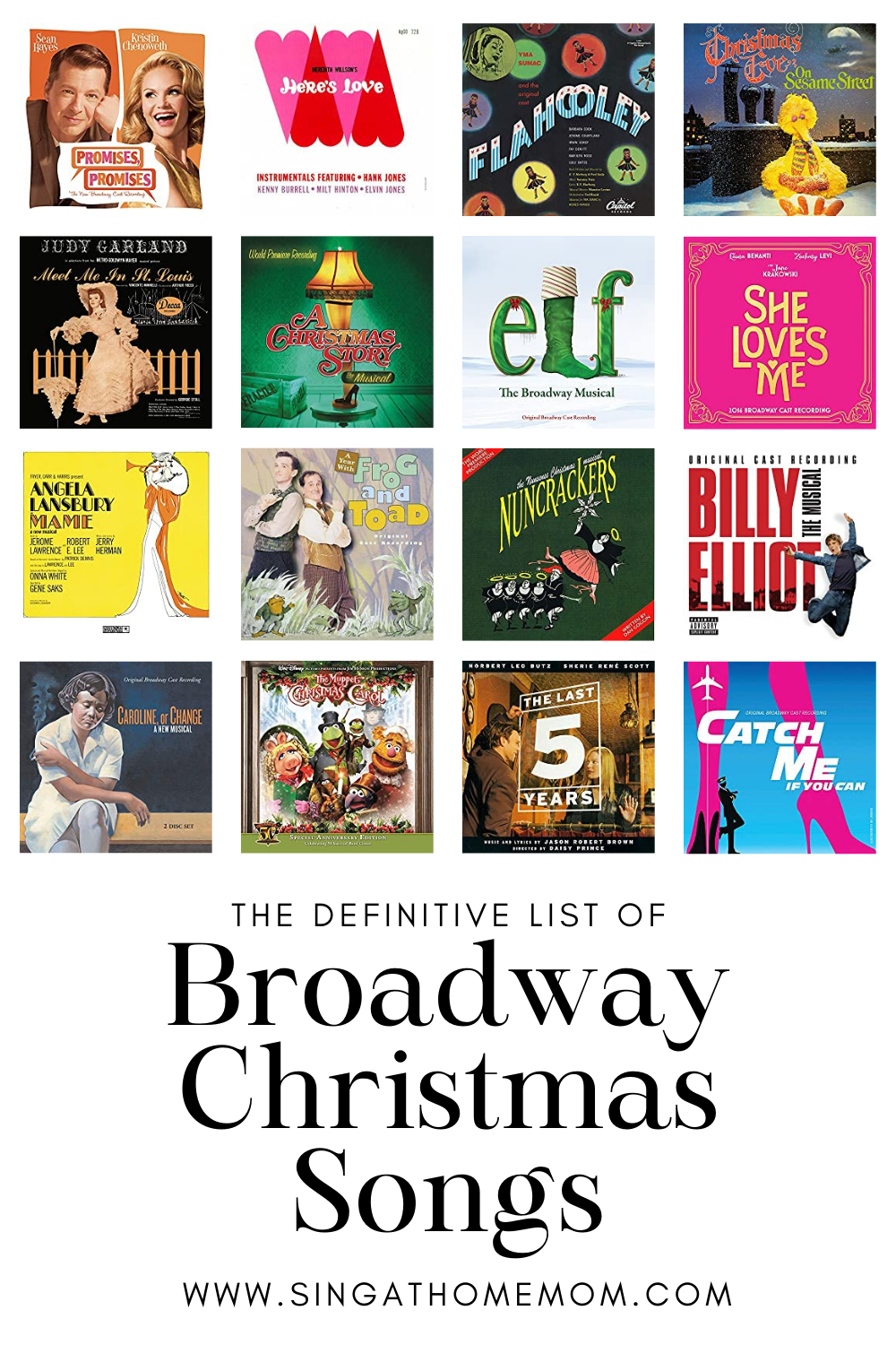 broadway and musical theater shows with christmas songs